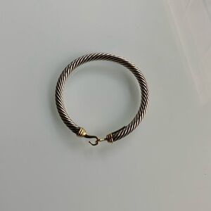 David Yurman 14k gold Two Tone Buckle Classic Cable Bracelet